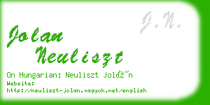 jolan neuliszt business card